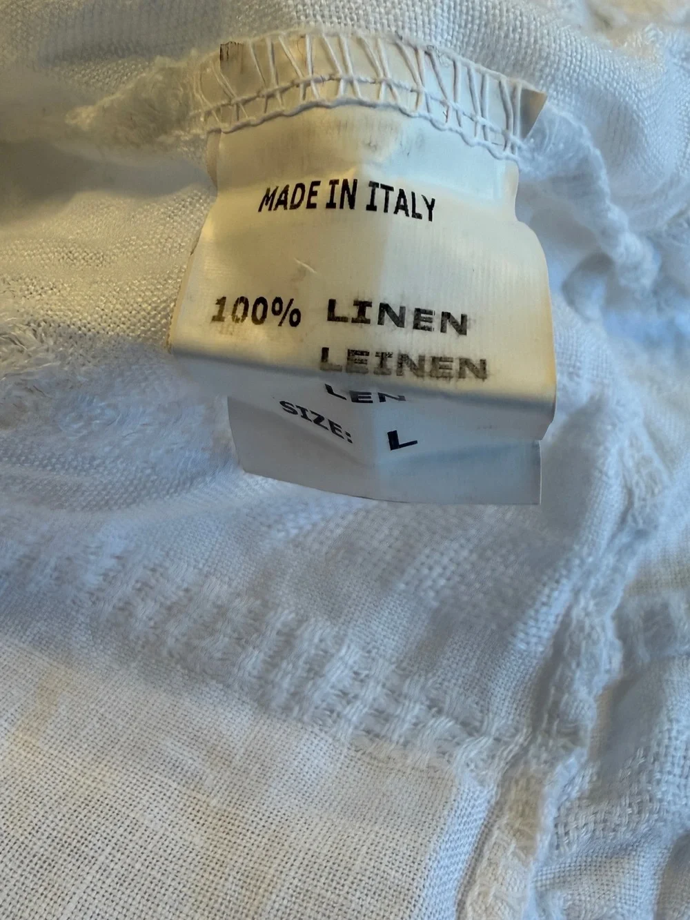 Lina Tomei White Linen Top - Picture 5 of 6